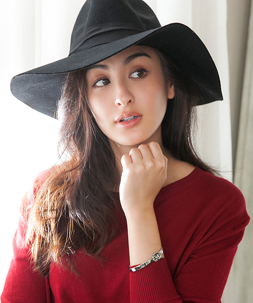 fifth（フィフス）の「ウール中折れツバ広リボンベルトハット（ハット・レディース・ブラック/ボルドー・FREE）」の2枚目の写真