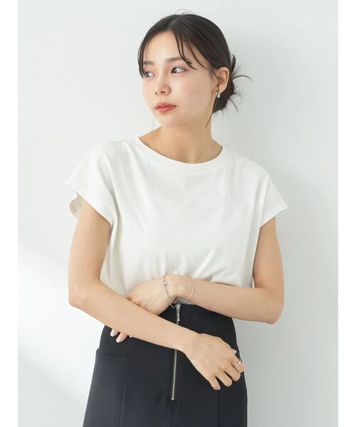 earth music&ecology(アースミュージックアンドエコロジー)の「フレンチT(Tシャツ/カットソー・レディース・ブラック/オフホワイト/ベージュ/ブラウン・S/M)」の18枚目の写真