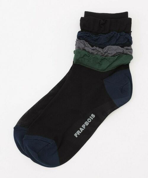 FRAPBOIS(フラボア)の「フリルソックス(ソックス/靴下・レディース・ブラック/ネイビー/サックスブルー・FREE)」の2枚目の写真