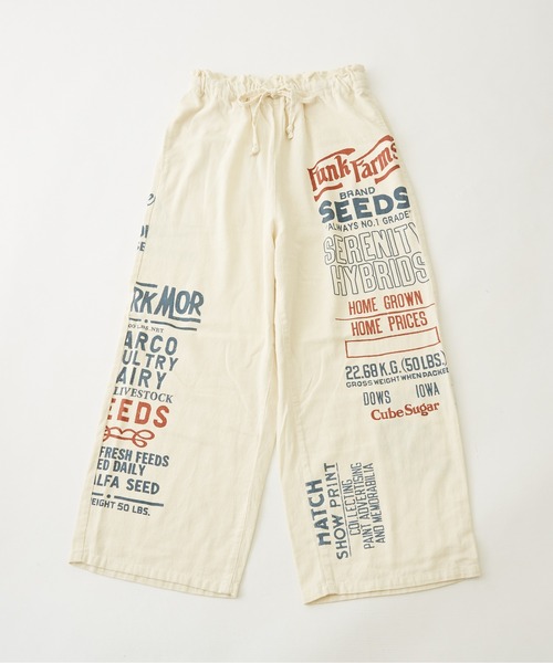 CUBE SUGAR（キューブシュガー）の「空紡糸先染めツイルロゴプリントギャザーパンツ（その他パンツ・レディース・ナチュラル/ベージュ/カーキ/マルチ・M）」の19枚目の写真