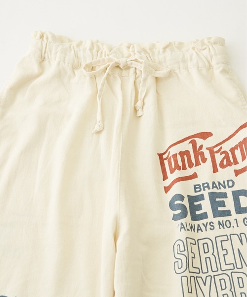 CUBE SUGAR（キューブシュガー）の「空紡糸先染めツイルロゴプリントギャザーパンツ（その他パンツ・レディース・ナチュラル/ベージュ/カーキ/マルチ・M）」の20枚目の写真