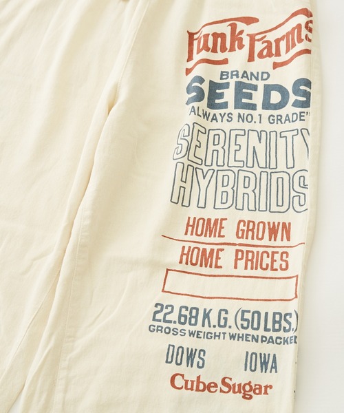 CUBE SUGAR（キューブシュガー）の「空紡糸先染めツイルロゴプリントギャザーパンツ（その他パンツ・レディース・ナチュラル/ベージュ/カーキ/マルチ・M）」の22枚目の写真