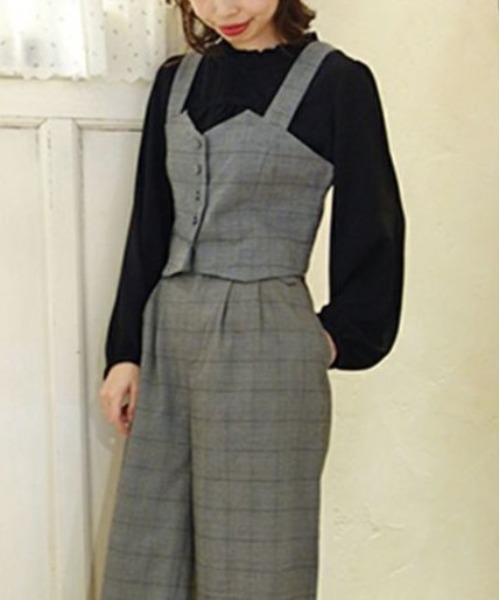 F i.n.t（フィント）の「ベスト風グレンチェックビスチェ/fint（キャミソール・レディース・グレー・FREE）」の2枚目の写真