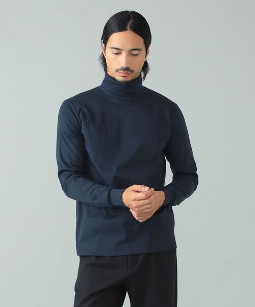 International Gallery BEAMS（インターナショナルギャラリービームス）の「SLOANE / スーピマコットン タートルネックカットソー（Tシャツ/カットソー・メンズ・オフホワイト/ホワイト系その他2/ネイビー/オレンジ系その他5/ブラック・2/3/5/4）」の10枚目の写真