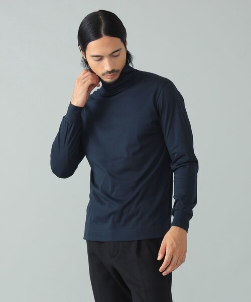 International Gallery BEAMS（インターナショナルギャラリービームス）の「SLOANE / スーピマコットン タートルネックカットソー（Tシャツ/カットソー・メンズ・オフホワイト/ホワイト系その他2/ネイビー/オレンジ系その他5/ブラック・2/3/5/4）」の11枚目の写真