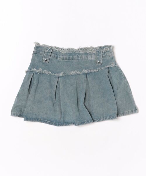 sevens（セブンズ）の「【sevens】プリーツダメージデニムスカート（スカート・レディース・ブルー・FREE）」の2枚目の写真