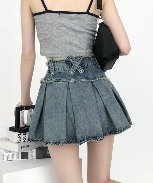 sevens（セブンズ）の「【sevens】プリーツダメージデニムスカート（スカート・レディース・ブルー・FREE）」の9枚目の写真