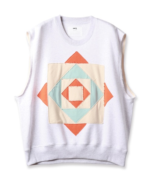 amok（アモク）の「PATCHWORK DETAIL NO SLEEVE（スウェット・メンズ・ブラック/ホワイト・S/M/L）」の8枚目の写真