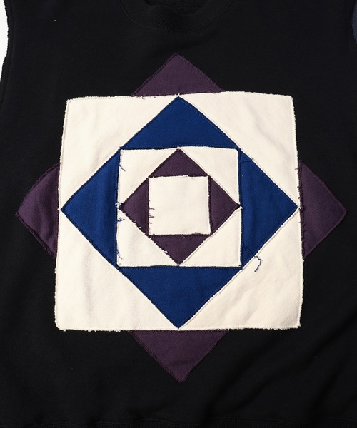 amok（アモク）の「PATCHWORK DETAIL NO SLEEVE（スウェット・メンズ・ブラック/ホワイト・S/M/L）」の11枚目の写真