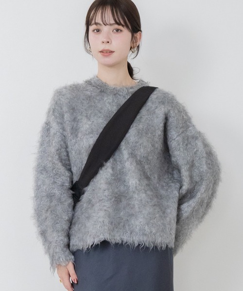HEILIS(ヘイリス)の「ミックスシャギーニットプルオーバー / ミックスカラー オーバーサイズ ルーズニット ウールニット グレー アイボリー グリーン ベージュ(ニット/セーター・レディース・グリーン/オレンジ/グレー/アイボリー・FREE)」の17枚目の写真