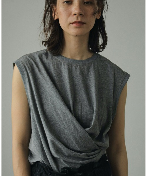 anuke（アンヌーク）の「Drape Cut Tanktop（タンクトップ・レディース・ブラック/グレー/ホワイト・FREE）」の3枚目の写真