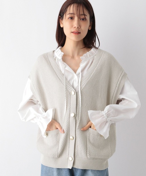 GLOBAL WORK（グローバルワーク）の「スッキレイ金ボタンベスト/992279