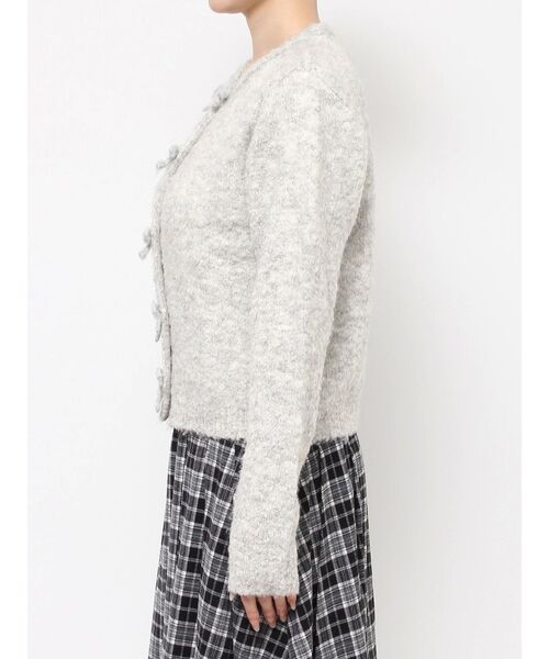 merry jenny（メリージェニー）の「ブークレリボンニットカーディガン（カーディガン/ボレロ・レディース・グレー/オフホワイト・FREE）」の5枚目の写真