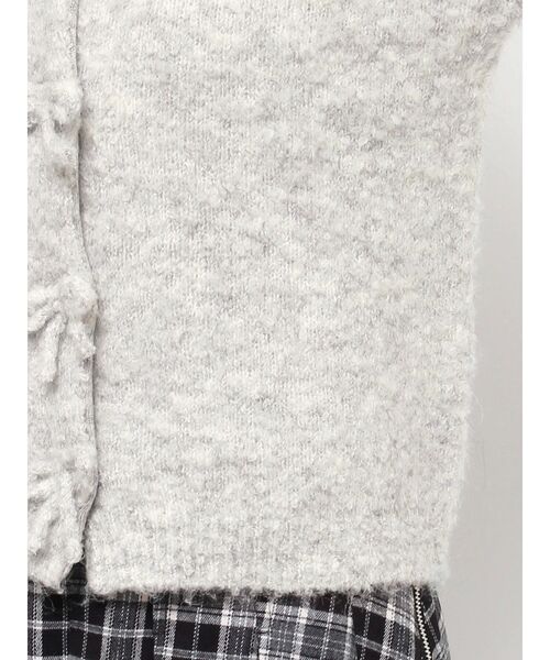 merry jenny（メリージェニー）の「ブークレリボンニットカーディガン（カーディガン/ボレロ・レディース・グレー/オフホワイト・FREE）」の9枚目の写真