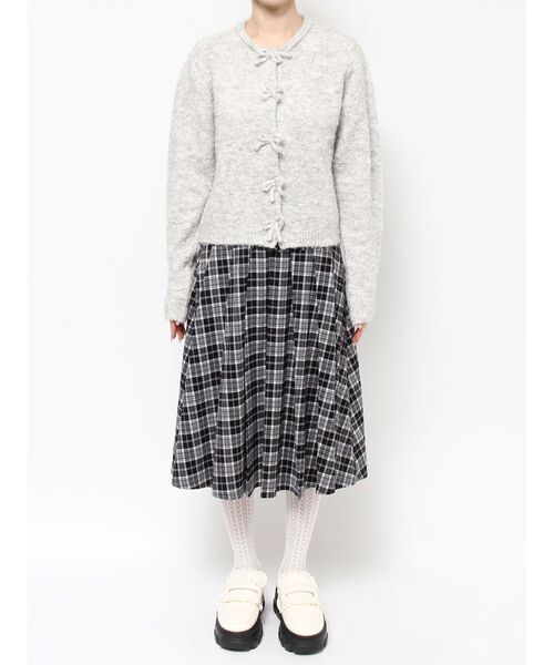 merry jenny（メリージェニー）の「ブークレリボンニットカーディガン（カーディガン/ボレロ・レディース・グレー/オフホワイト・FREE）」の11枚目の写真