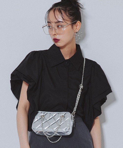 Narcissus(ナルシス)の「【Narcissus】ソデフリルトップス(シャツ/ブラウス・レディース・ホワイト/ブラック・FREE)」の15枚目の写真