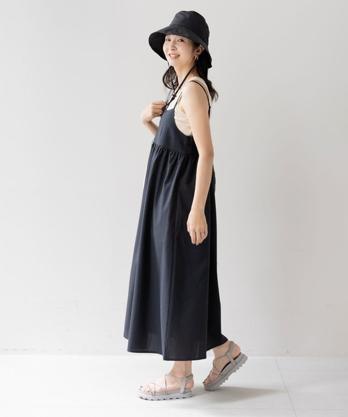 フェリシモMama(フェリシモママ)の「Moredde マタニティ・産後使える サッカー素材のキャミワンピース〈ブラック〉(マタニティウェア/グッズ・レディース・ブラック・X-LARGE/LARGE/MEDIUM)」の14枚目の写真