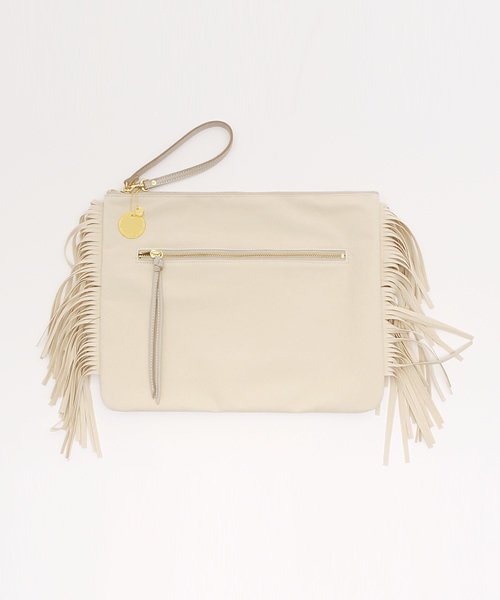 BARDOT ROSE（バルドロゼ）の「【BARDOT ROSE】フリンジチャームクラッチ（クラッチバッグ・レディース・アイボリー/ブラック/サックスブルー・FREE）」の16枚目の写真