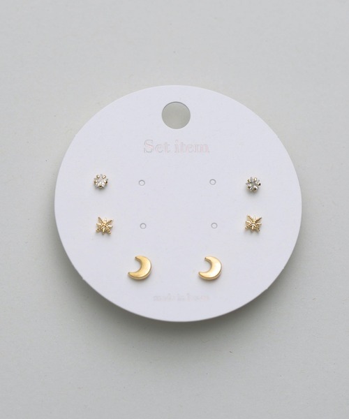 tone(トーン)の「【Peony/ピオニー】/ムーン モチーフ ピアスセット(ピアス(両耳用)・レディース・ゴールド/シルバー・FREE)」の8枚目の写真
