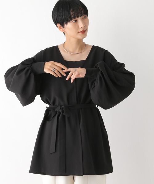 LEPSIM（レプシィム）の「袖ボリューム羽織りチュニック　131453（チュニック・レディース・ブラウン/ブラック・FREE）」の3枚目の写真