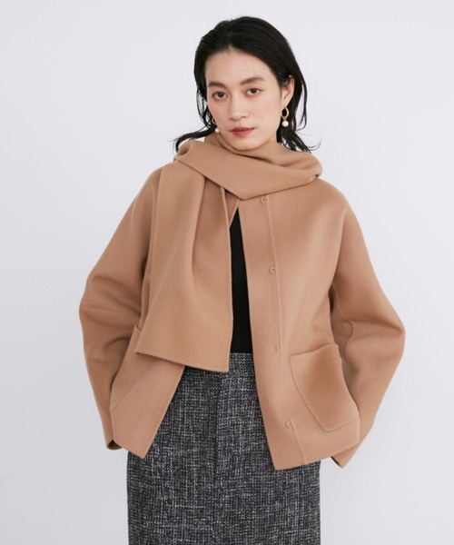 セール】ストール付ノーカラーリバーブルゾン《Bellandi