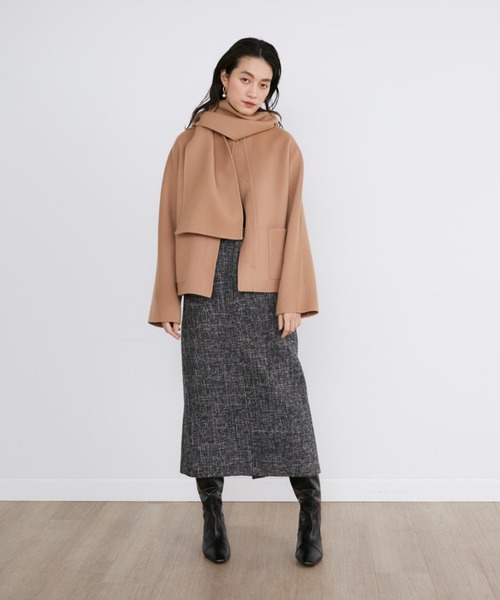 セール】ストール付ノーカラーリバーブルゾン《Bellandi