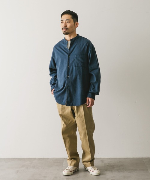 ジギーズショップ JIGGYS SHOP フランネルバンドカラーシャツ