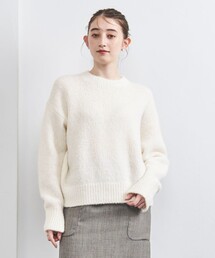 UNITED ARROWS | フラッフィ クルーネック ニット WHITE(ニット/セーター)
