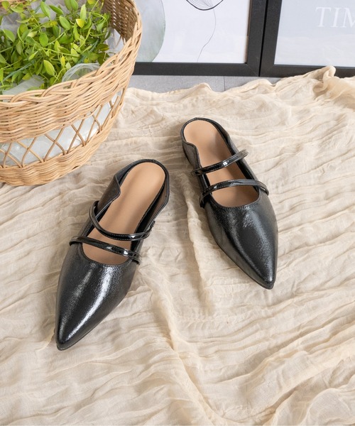 Fabby fabby(ファビィーファビィー)の「ダブルストラップフラットサンダル(サンダル・レディース・ブロンズ/ブラック/ガンメタ・SMALL/MEDIUM/LARGE)」の5枚目の写真