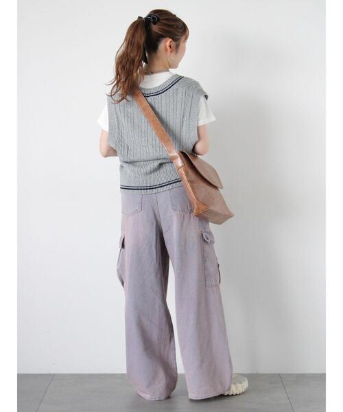 ehka sopo（エヘカソポ）の「ハート刺繍チルデンベスト（ベスト・レディース・オフホワイト/ボルドー/ネイビー/グレー・F）」の21枚目の写真