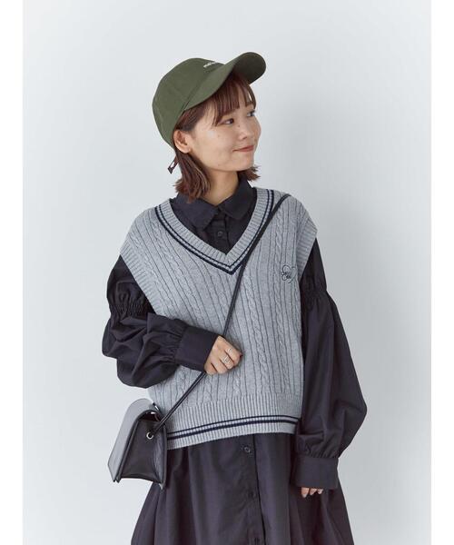 ehka sopo（エヘカソポ）の「ハート刺繍チルデンベスト（ベスト・レディース・オフホワイト/ボルドー/ネイビー/グレー・F）」の22枚目の写真