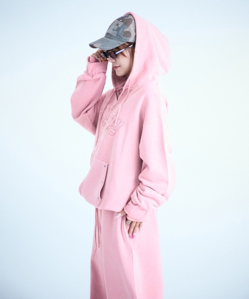 ピグメント加工ジップパーカー 【SETUP着用可能】（パーカー