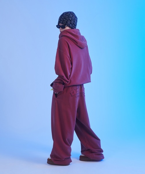 sedacle ピグメント加工ジップパーカー ボルドー smallサイズ sedacle（セダクル）の「ピグメント加工ジップパーカー 【SETUP