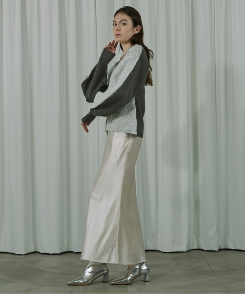 セール】Glitter metallic 切替ニットカーディガン