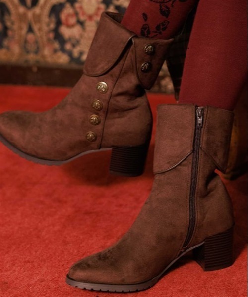 axes femme（アクシーズファム）の「連ボタン折り返しブーツ（ブーツ