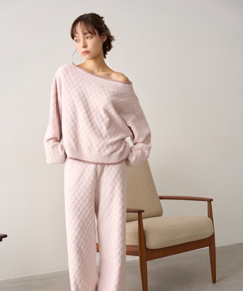 SNIDEL HOME（スナイデルホーム）の「柄編みプルオーバー（ルームウェア/パジャマ・レディース・ライトブルー/アイボリー/ラベンダー/ピンク・FREE）」の8枚目の写真