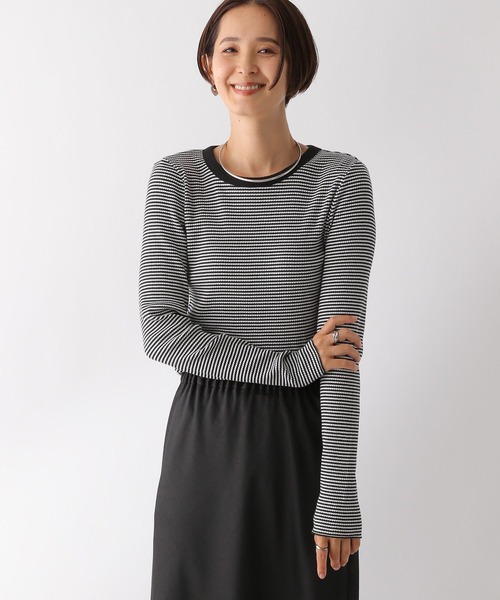 LEPSIM(レプシィム)の「アソートリブインナー 134457(Tシャツ/カットソー・レディース・ブラック/オフホワイト/ホワイト×ブラック/ライトグリーン/グリーン/ブラック×ホワイト・FREE)」の3枚目の写真