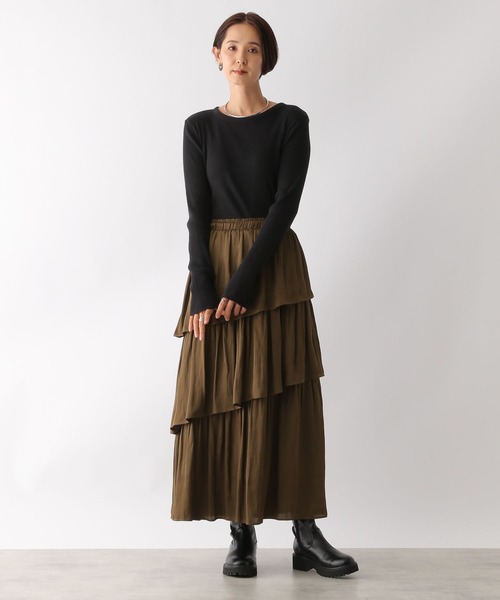 LEPSIM(レプシィム)の「アソートリブインナー 134457(Tシャツ/カットソー・レディース・ブラック/オフホワイト/ホワイト×ブラック/ライトグリーン/グリーン/ブラック×ホワイト・FREE)」の13枚目の写真