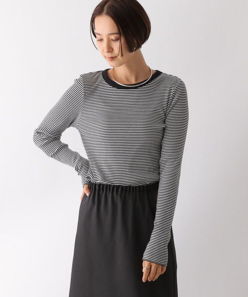 LEPSIM(レプシィム)の「アソートリブインナー 134457(Tシャツ/カットソー・レディース・ブラック/オフホワイト/ホワイト×ブラック/ライトグリーン/グリーン/ブラック×ホワイト・FREE)」の15枚目の写真