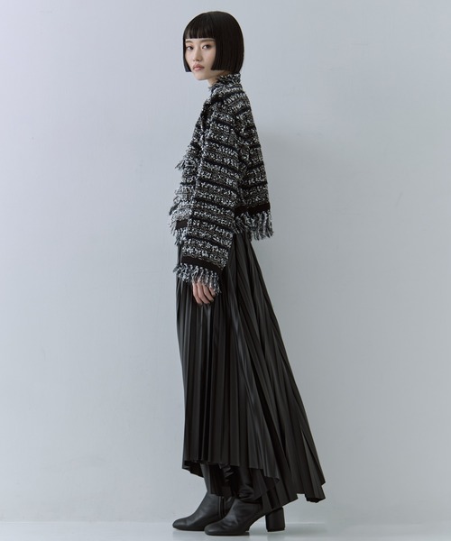 STUDIOUS（ステュディオス）の「【STUDIOUS/ステュディオス】ツイードニットジャケット（カーディガン/ボレロ・レディース・ブラック・FREE）」の15枚目の写真