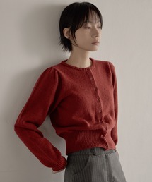 UNE MANSION | 【UNE ORIGINAL】シルバーボタンリブショルダーパフぼかしニットカーディガン(ニット/セーター)