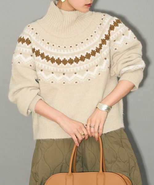 ノルディック柄ジャガード織ニット（ニット/セーター）｜AnriettMusee（アンリエットミュゼ）