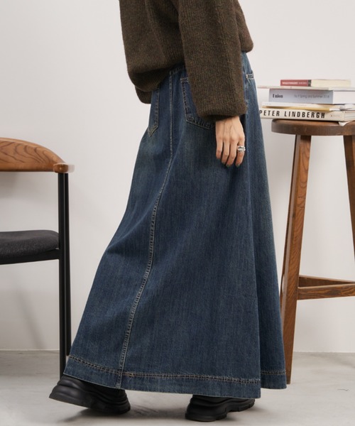 Auntie Rosa Holiday（アンティローザホリデー）の「ロングデニムフレアスカート / サイズ展開あり（デニムスカート・レディース・ブルー/ネイビー・SMALL/MEDIUM）」の8枚目の写真