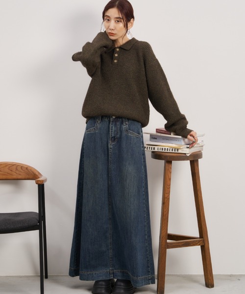 Auntie Rosa Holiday（アンティローザホリデー）の「ロングデニムフレアスカート / サイズ展開あり（デニムスカート・レディース・ブルー/ネイビー・SMALL/MEDIUM）」の10枚目の写真