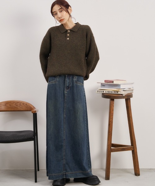 Auntie Rosa Holiday（アンティローザホリデー）の「ロングデニムフレアスカート / サイズ展開あり（デニムスカート・レディース・ブルー/ネイビー・SMALL/MEDIUM）」の11枚目の写真