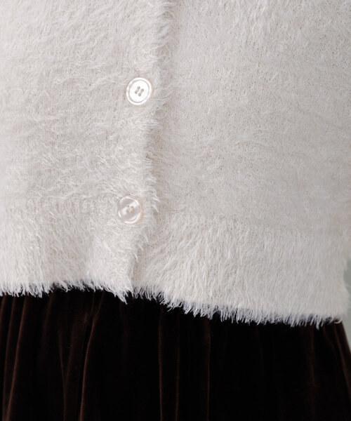 Kastane（カスタネ）の「*【S.Lサイズ展開/WEB限定】ラメシャギーカーディガン（ニット/セーター・レディース・チャコールグレー/オレンジ/アイボリー/ライム・SMALL/LARGE）」の16枚目の写真