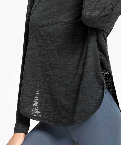 セール】レディース 長袖オフショルレイヤード風ラウンドネック