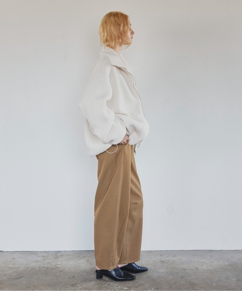 LIAN（リアン）の「スタンドカラーボアブルゾン（ブルゾン・レディース・ホワイト×ブラック/ブラック×ホワイト/ホワイト×グレー/アイボリー/ブラック・FREE）」の22枚目の写真