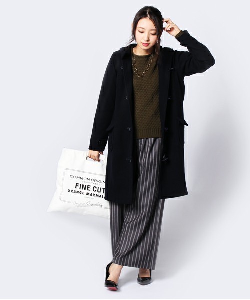 WHO'S WHO gallery(フーズフーギャラリー)の「【common.】WEB限定ロングダッフルコート(ダッフルコート・レディース・グレー/ベージュ/カーキ/ネイビー・FREE)」の6枚目の写真