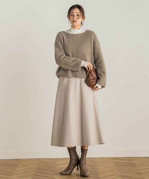 Droite lautreamont（ドロワットロートレアモン）の「【WEB限定】TRメルトンジャージースカート（スカート・レディース・オフホワイト/レッド/ネイビー・M）」の4枚目の写真